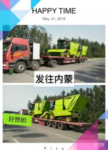 內(nèi)蒙客戶訂購的穗莖兼收玉米收獲機(jī)發(fā)貨中